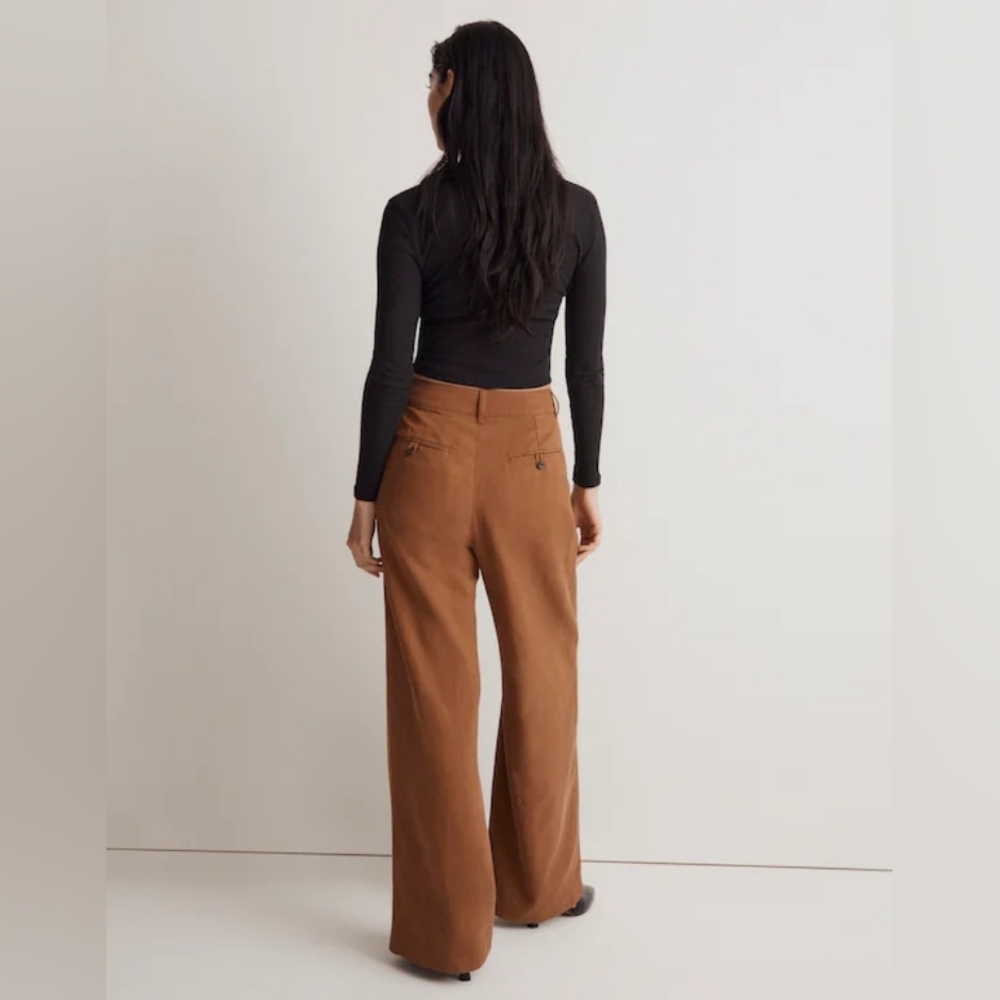 Madewell The Petite Wide- Leg Harlow Pant 0P - Acorn - Picture 2 of 7